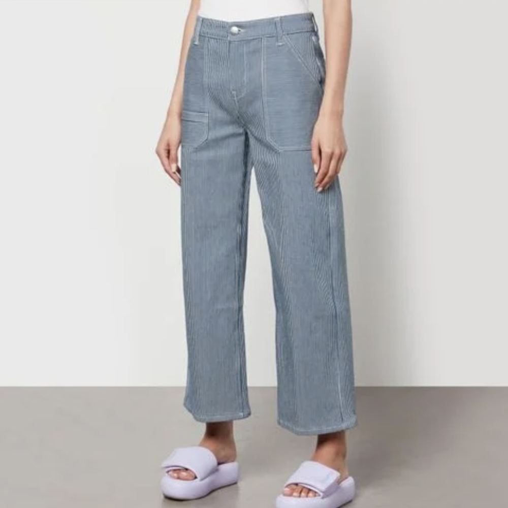 Striped denim cropped length sz 10
